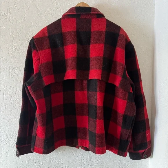 Vintage 90s Woolrich Buffalo Check Jacket in Red Black XL - Picture 6 of 9